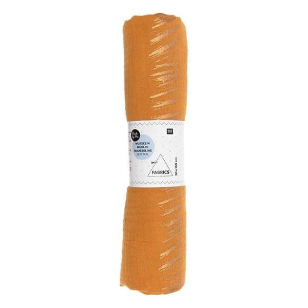 Dubbel varmfolie bomullsgazekupong, 130 gsm, 50 x 130 cm - Senap
