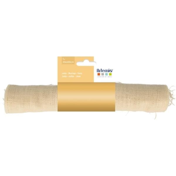 Jutetyg rulle - ARTEMIO - 30 x 100 cm - Färg kräm - Idealisk för DIY - Naturlig dekoration
