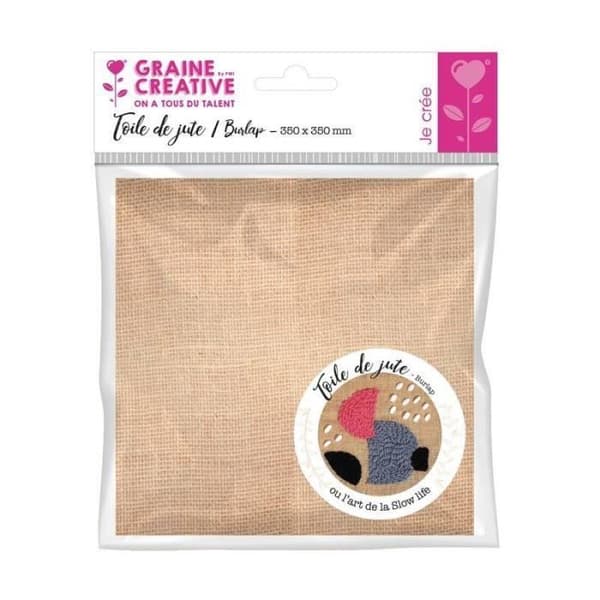 Jutetyg - GRAINE CREATIVE VI HAR ALLA TALANG - 350 x 350 mm - Vit
