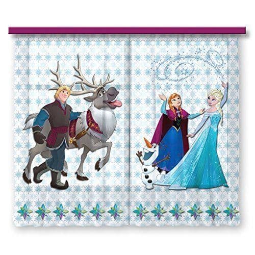 AG Design Disney Frost, voilage/Ridå, 180x 160cm-2 delar: 90x 160cm, tyg, flerfärgad, 0,1x 180x 160cm - FCSXL 4370