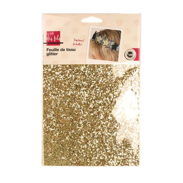 Glittrande tygkupong A5 Guldglitter