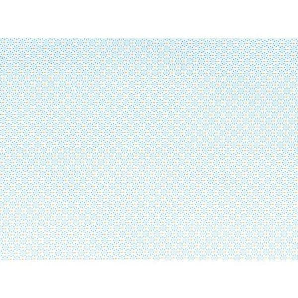 Kupong av Crafty bomullstyg - Blå cirklar - Vit bakgrund - 45 x 55 cm - ARTEMIO