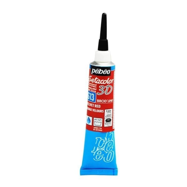 Peinture tissu Setacolor 3D Brod Line Röd Vel…