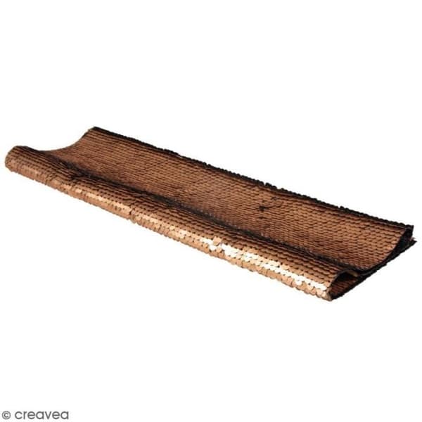 Kupong av vändbart paljetttyg - Guld / Svart - 42 x 32 cm - Dekorativt tyg - Perfekt för kreativa hobbyer