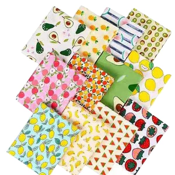 Cotton Craft Stofpakke, 12 Stykker, 50 x 50 cm, Frugt Mønster,12 Stk, 50x50cm