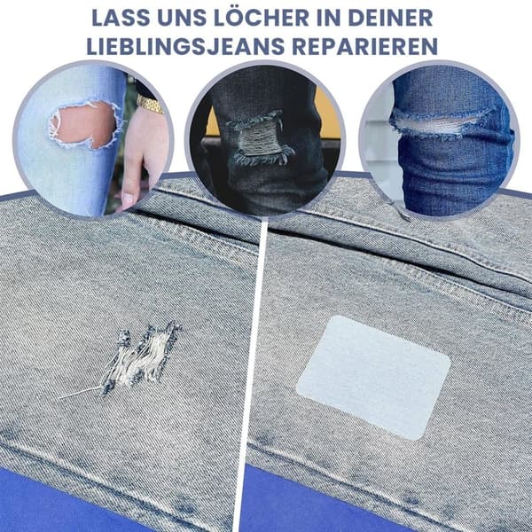 Lollanda 5 stk Strygelapper til Jeans – Patches i denimfarver 8x51 cm