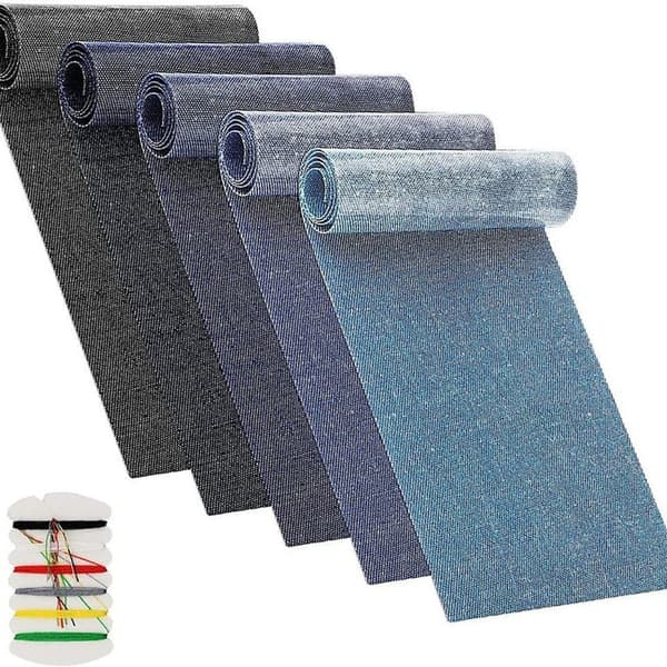 Lollanda 5 stk Strygelapper til Jeans – Patches i denimfarver 8x51 cm