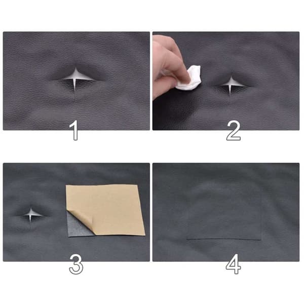 Selvklæbende læder fix reparationsindretning patch til sofa brun 2 stk 20x30 cm ark