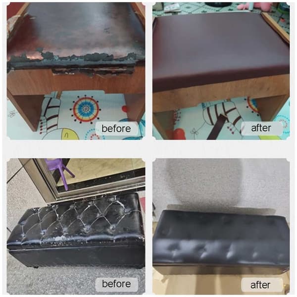Selvklæbende læder fix reparationsindretning patch til sofa brun 2 stk 20x30 cm ark