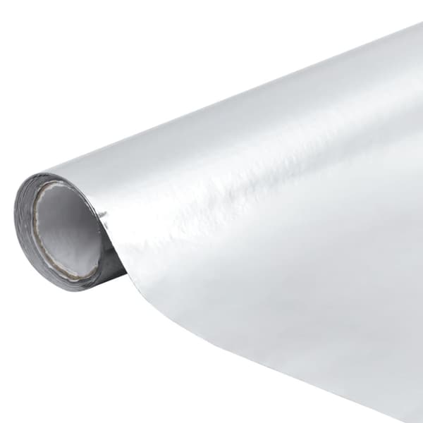 selvklæbende folie til møbler 500x90 cm PVC sølvfarvet højglans