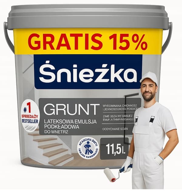 Śnieżka Snabbtorkande primer 10L Effektiv latexprimer