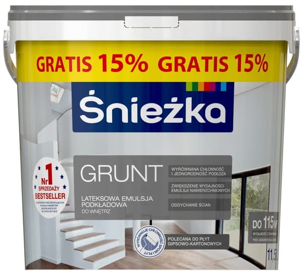 Śnieżka Snabbtorkande primer 10L Effektiv latexprimer