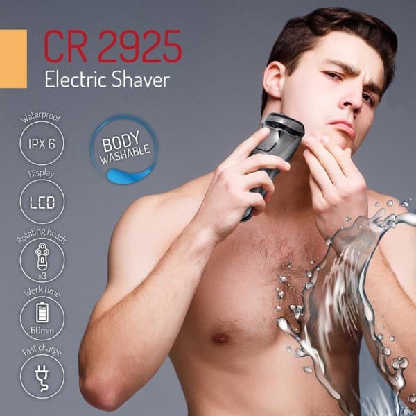Camry Premium CR 2925 barbermaskine til mænd Rotationsshaver Trimmer Grå