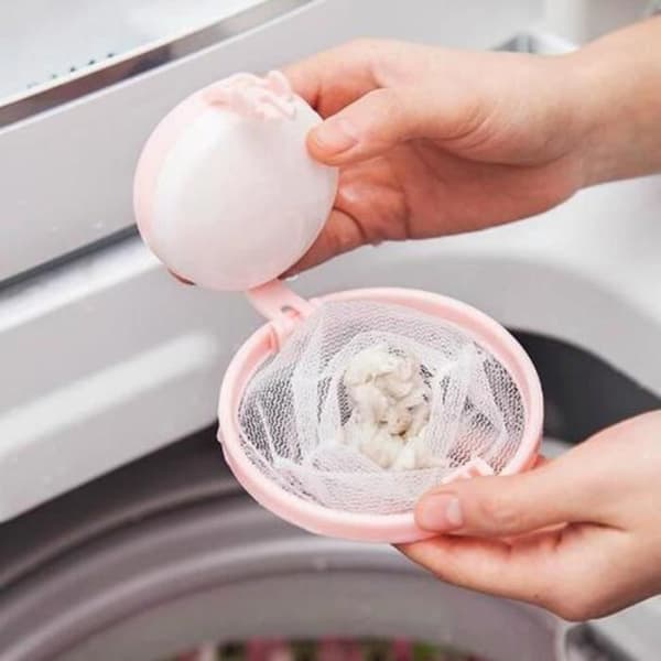 SHOP-STORY - Anti-Lint Hair Catcher Filter - Återanvändbar flytande boll för tvättmaskin - Rosa