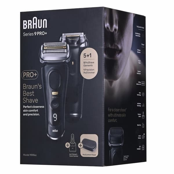 Braun Series 9 Pro+ 9590cc Wet &amp; Dry Foil shaver Trimmer Sort