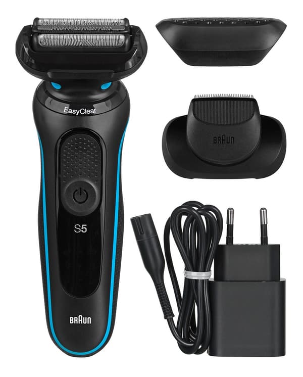 Braun Series 5 51-M1200s Foliebarbermaskine Trimmer Sort, Blå