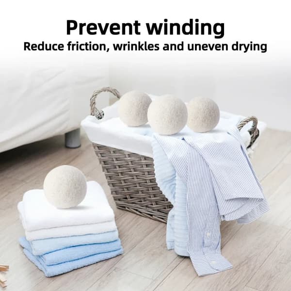 OBOSOE 6pcs uudelleenkäytettävä villa kuivaaja pallot vaatteet pehmeyttäjä villa kuivaaja pallot Kit pesukoneen kotiin pesukone