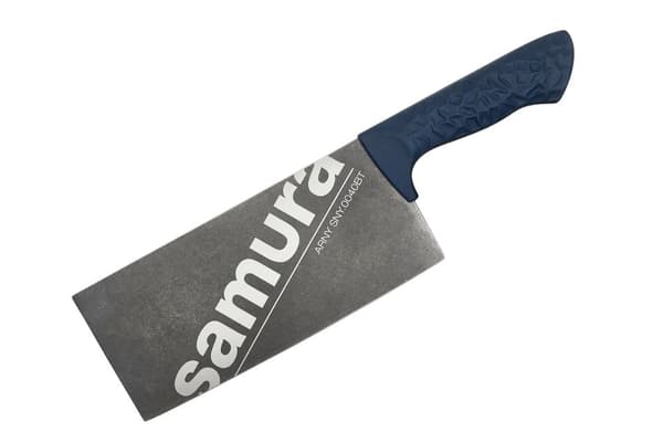 Samura ARNY 8.2" Stonewash Asiatisk Kokkekniv med Navy Peony Håndtag - Premium Japansk Stål Køkkenkniv til Præcision Kulinarisk Mesterskab