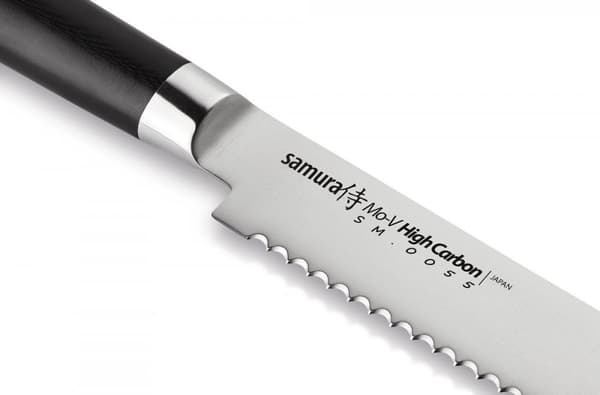 Samura MO-V 9" Brødkniv - Præcisions japansk stål køkkenkniv til ubesværet skæring og servering af brød og bagværk