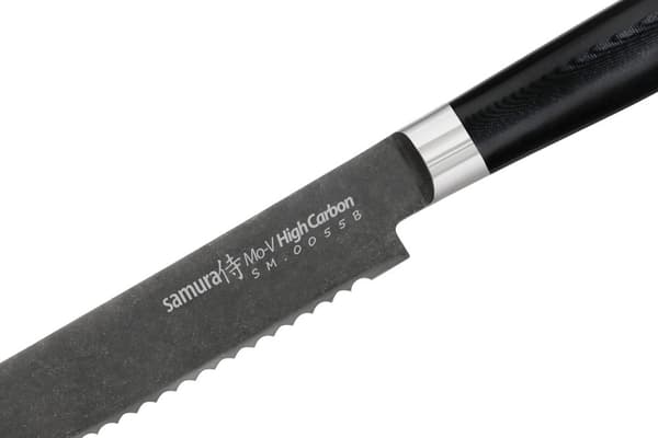 Samura MO-V Stonewash 9" Brødkniv - Premium Japansk Stål Køkkenkniv til Præcisionsskæring og Håndværksbagning