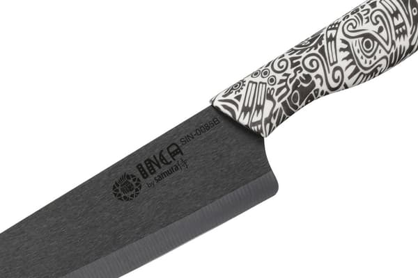 Samura INCA 7.4" Kokkekniv med Sort Zirconia Keramisk Klinge - Højkvalitets Japansk Stål Køkkenkniv til Præcisionsmadlavning og Ubesværet Madforberede