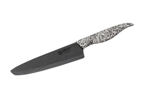 Samura INCA 7.4" Kokkekniv med Sort Zirconia Keramisk Klinge - Højkvalitets Japansk Stål Køkkenkniv til Præcisionsmadlavning og Ubesværet Madforberede
