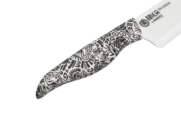 Samura INCA 7.4" Keramisk Kokkekniv - Premium Japansk Stål Køkkenkniv med Hvid Zirkonia Klinge til Præcisionsskæring og Kulinarisk Ekspertise