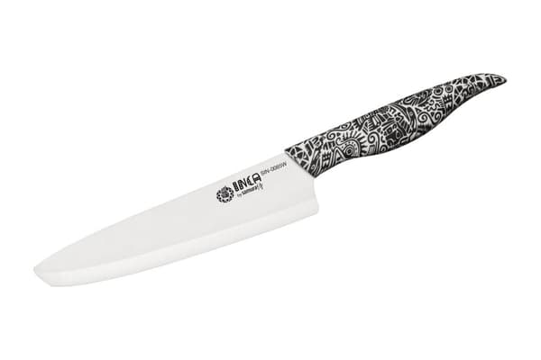 Samura INCA 7.4" Keramisk Kokkekniv - Premium Japansk Stål Køkkenkniv med Hvid Zirkonia Klinge til Præcisionsskæring og Kulinarisk Ekspertise