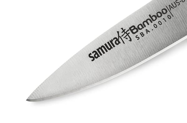 Samura Profi grøntsagskniv ultra-skarp, lille, lavet af japansk AUS 8 rustfrit stål, 8 cm klinge, stål håndtag, ergonomisk, rustfri, skrællekniv, køkk