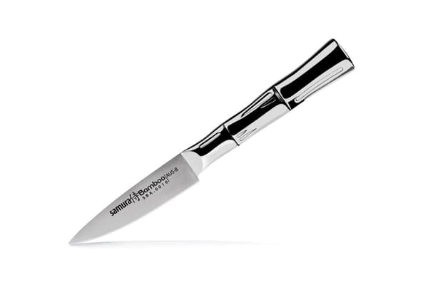 Samura Profi grøntsagskniv ultra-skarp, lille, lavet af japansk AUS 8 rustfrit stål, 8 cm klinge, stål håndtag, ergonomisk, rustfri, skrællekniv, køkk