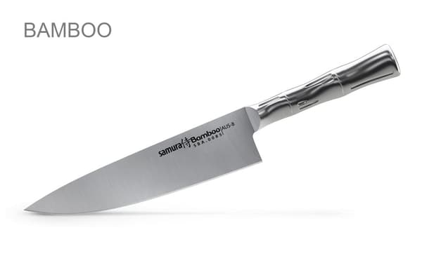 SAMURA Profi Messer Gavesæt Ultra-skarp, lavet af japansk AUS 8 rustfrit stål, 18 cm klinge, stål håndtag, ergonomisk, rustfri