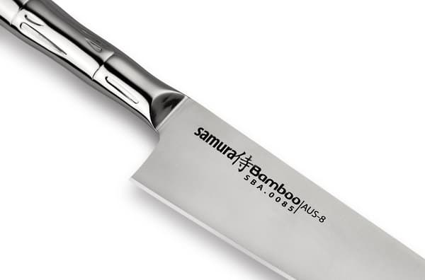 SAMURA Profi Messer Gavesæt Ultra-skarp, lavet af japansk AUS 8 rustfrit stål, 18 cm klinge, stål håndtag, ergonomisk, rustfri