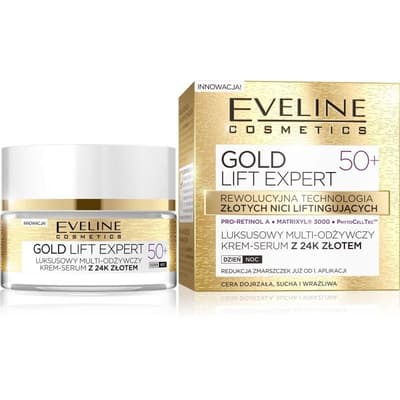 Eveline Guld Lift Expert 50+ luksus multi-nærende creme-serum med 24 karat guld dag / nat 50ml