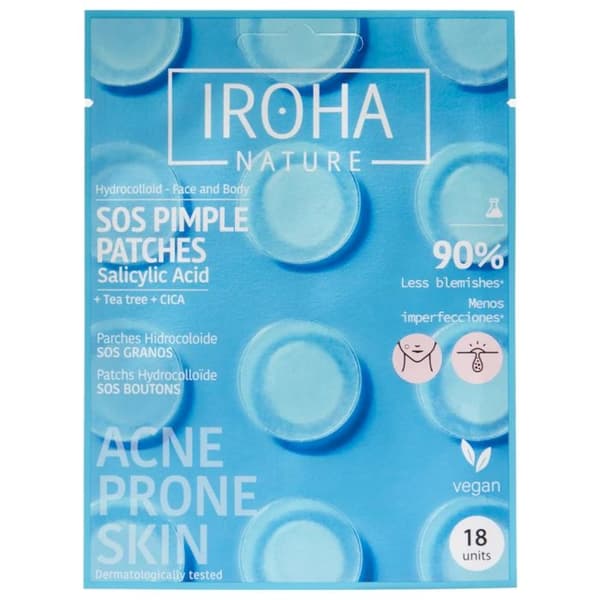 Patch SOS Knoppar - Iroha Nature - 18 enheter - Minskar inflammation - Minskar talg - Utan parabener