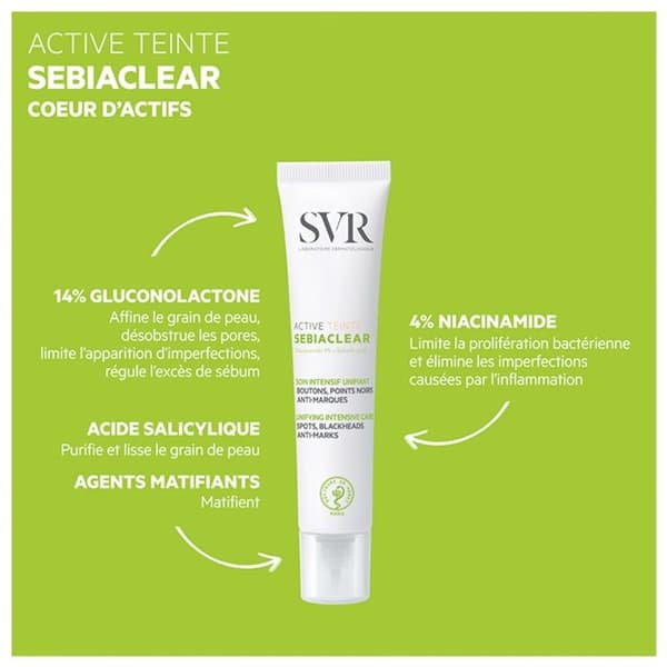 Soin Intensif Unifiant - SVR - Sebiaclear - 40ml - Icke komedogen - Blandhy - Vuxen