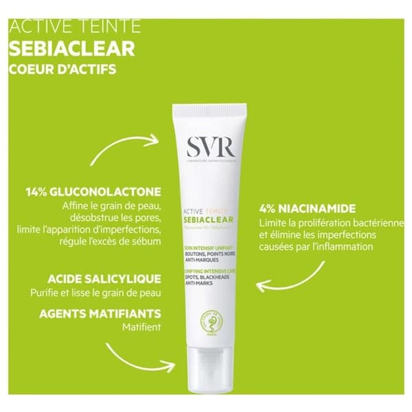 Soin Intensif Unifiant - SVR - Sebiaclear - 40ml - Icke komedogen - Blandhy - Vuxen