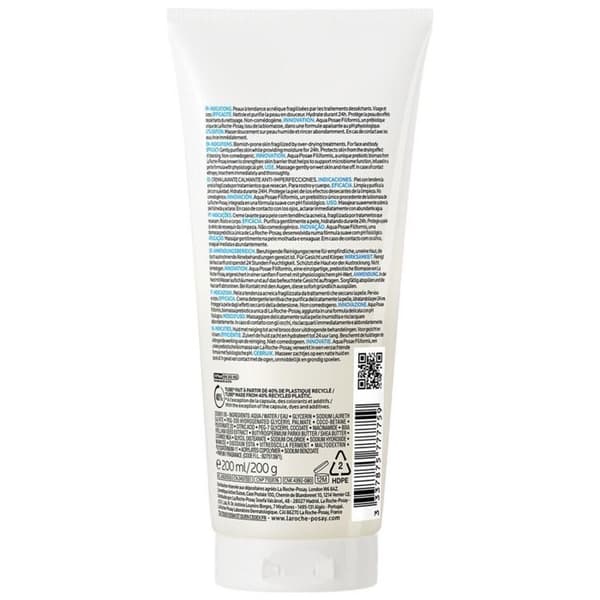 La Roche-Posay Effaclar H Iso-Biome Rengörande Fuktighetskräm Lugna Anti-Prickar 200 ml