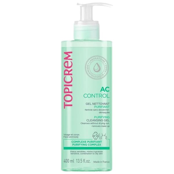 Rengöringsgel - Topicrem - AC - 400ml - Kombinerad hud - Rengörande - Skonsam
