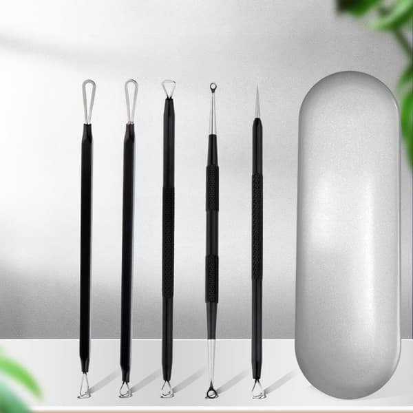 5 stykker Blackhead Remover, Pimple Popper, Face Skin Care Kit