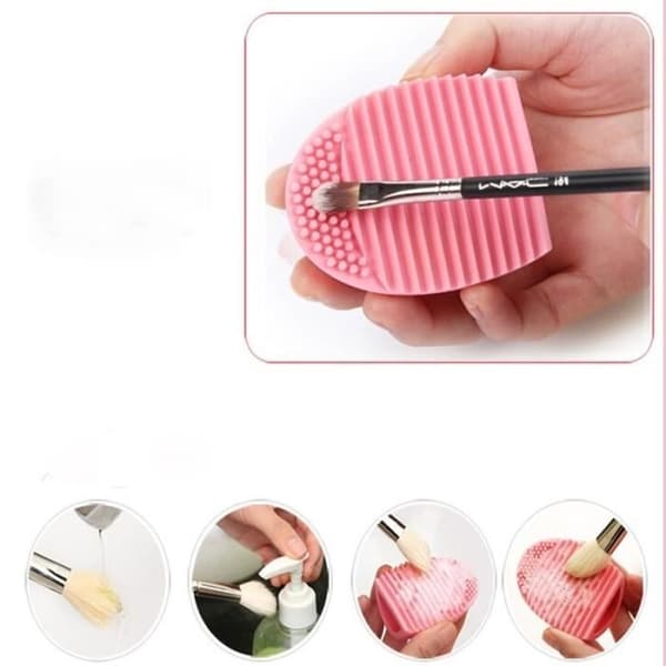 Newcomdigi Handske Rengöring Makeup Brush Silikonborste - Rosa