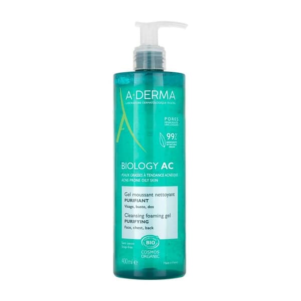 Ansigtsrens i gel-form A-Derma Biology Ac 400 ml