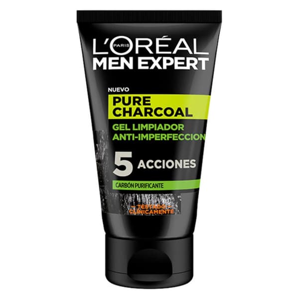 Kasvojen puhdistusgeeli Pure Charcoal L'Oreal Make Up 107 (100 ml) 100 ml