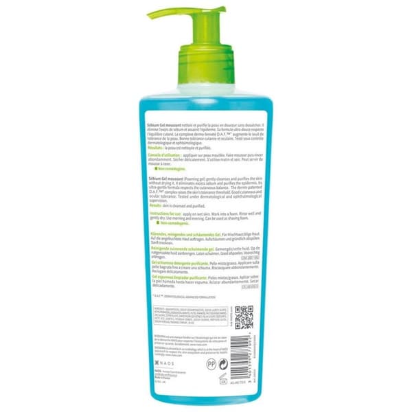 Skummande rengöringsgel - BIODERMA - SEBIUM - 500ml - Allergivänligt - Parabenfri