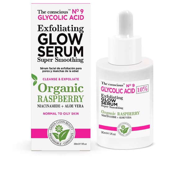THE CONSCIOUS™ GLYCOLIC ACID organic raspberry glow exfoliating serum 30 ml