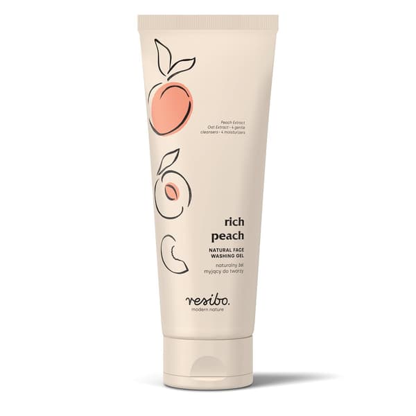 RESIBO Naturlig ansiktsrengöringsgel med persikoextrakt, 125ml