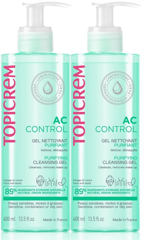 Purifying cleansing gel Topicrem AC pack 2 x 400 ml