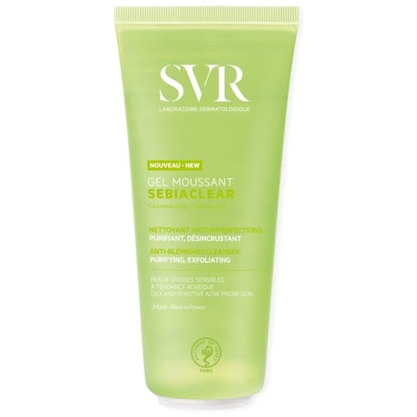 Foaming Gel - SVR - Sebiaclear - 200ml - Icke-komedogen - Kombinerad till fet hud