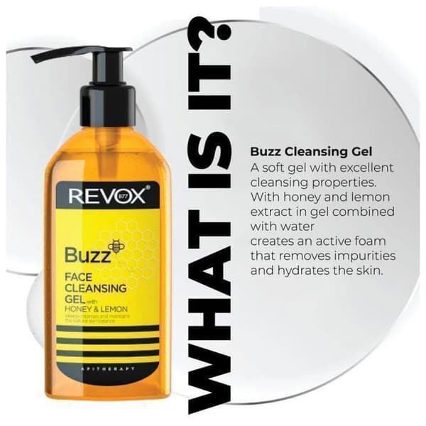 Revox Facial Cleansing Gel 180ml Buzz - Alla hudtyper - Trött - Cruelty Free