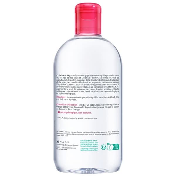 Mikelläruv - Bioderma - Créaline H2O - 500ml - Hypoallergen - Känslig hud