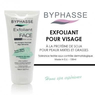 Ansiktsexfoliering - Byphasse - Sojaprotein - 150ml - Kombinerad och fet hud - Parabenfri